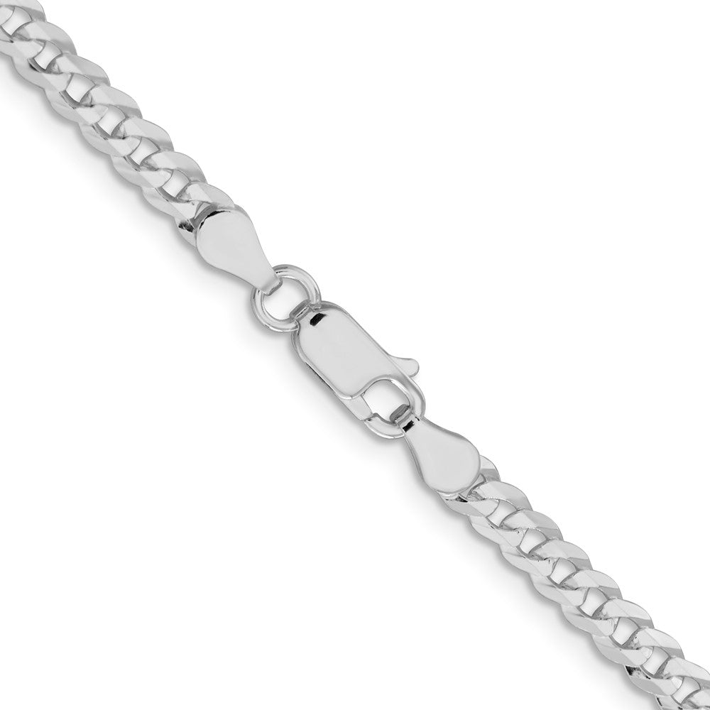 22 Inch Sterling Silver 3.8mm Flat Curb Chain Necklace