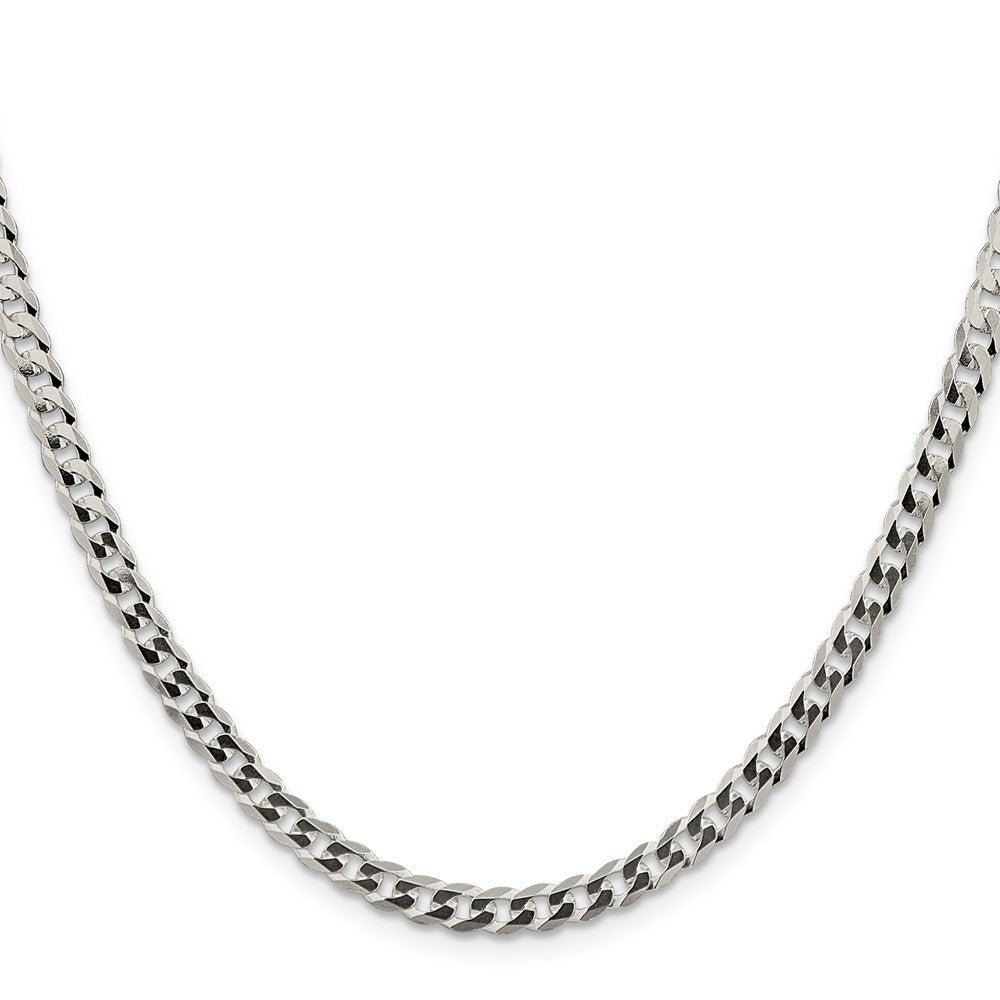 30 Inch Sterling Silver 4.7mm Flat Curb Chain Necklace