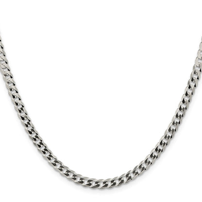 30 Inch Sterling Silver 4.7mm Flat Curb Chain Necklace