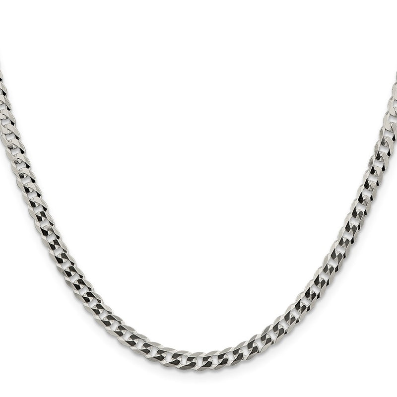 30 Inch Sterling Silver 4.7mm Flat Curb Chain Necklace