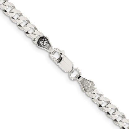 30 Inch Sterling Silver 4.7mm Flat Curb Chain Necklace