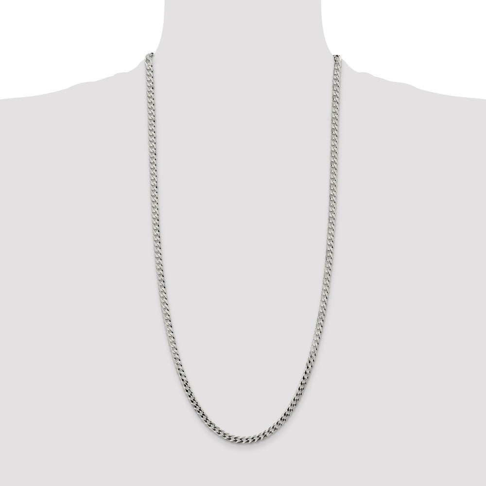 30 Inch Sterling Silver 4.7mm Flat Curb Chain Necklace