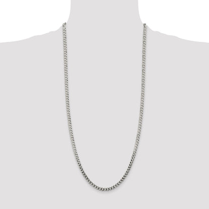 30 Inch Sterling Silver 4.7mm Flat Curb Chain Necklace