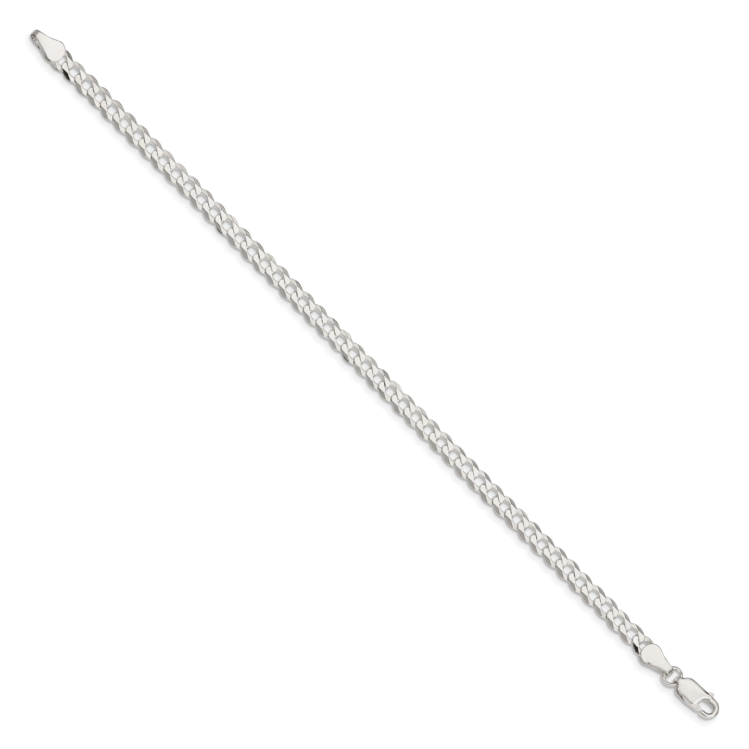 7 Inch Sterling Silver 4.7mm Flat Curb Chain