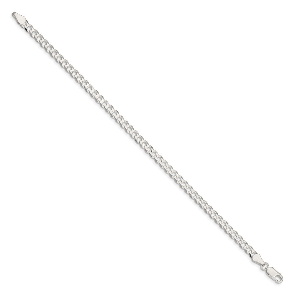 8 Inch Sterling Silver 4.7mm Flat Curb Chain Bracelet