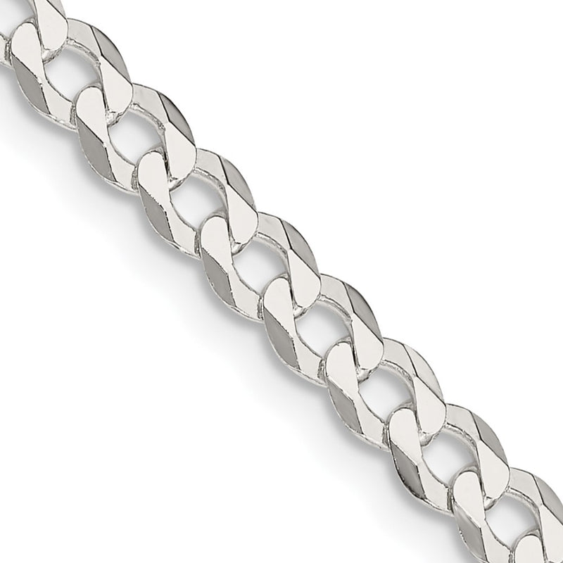 30 Inch Sterling Silver 4.7mm Flat Curb Chain Necklace