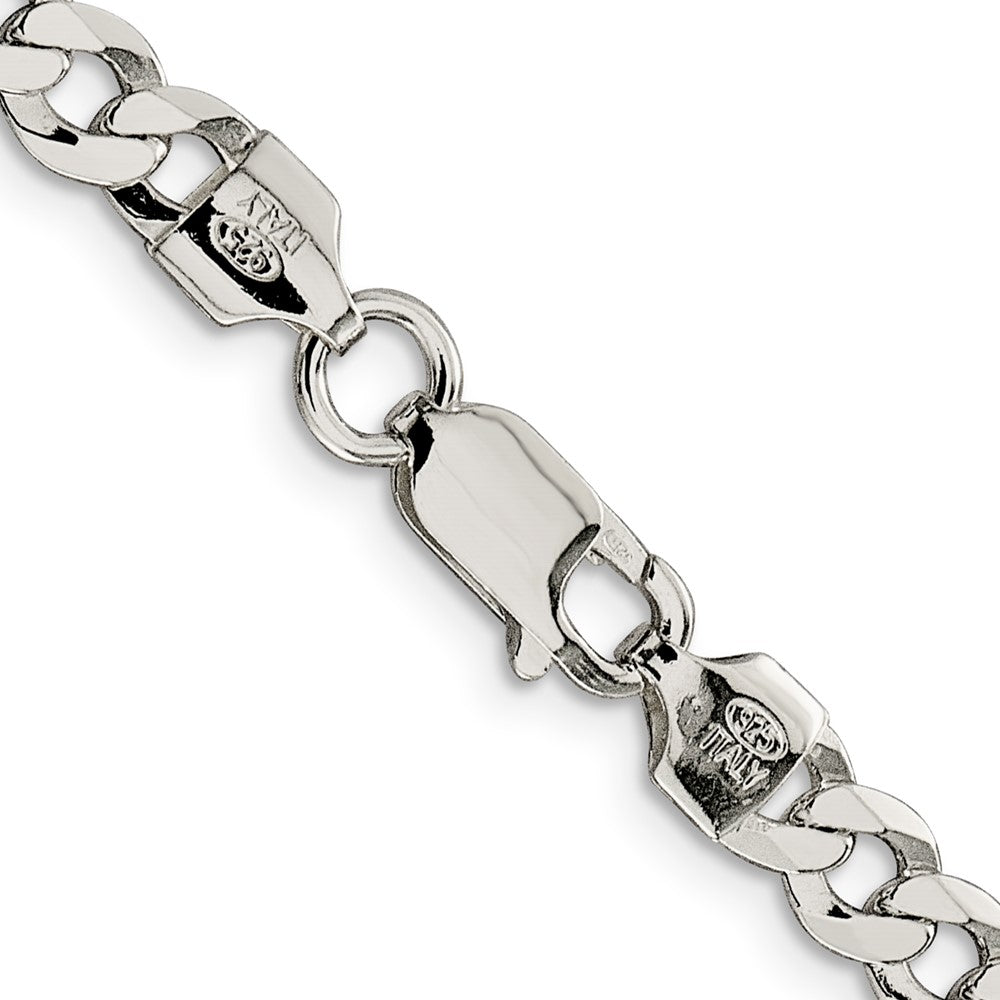 30 Inch Sterling Silver 5.75mm Flat Curb Chain Necklace