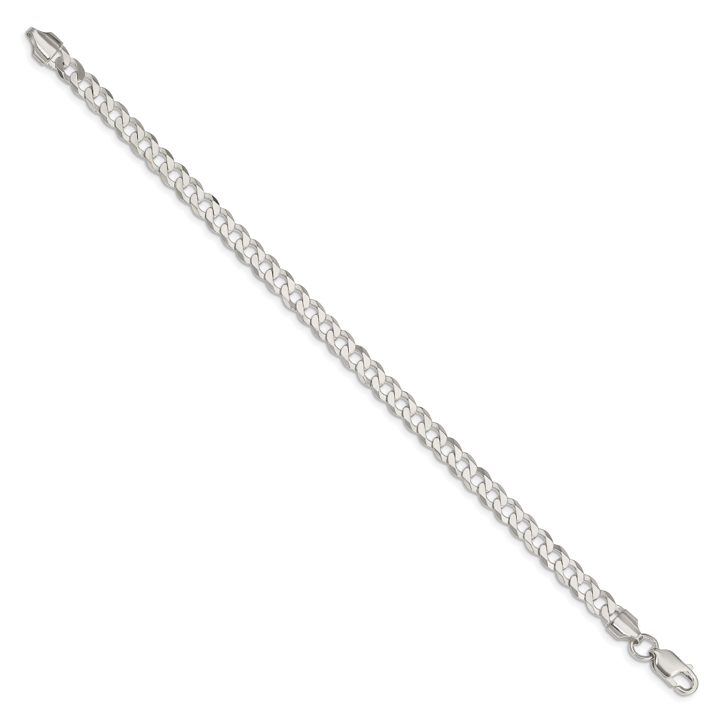 7 Inch Sterling Silver 5.75mm Flat Curb Chain