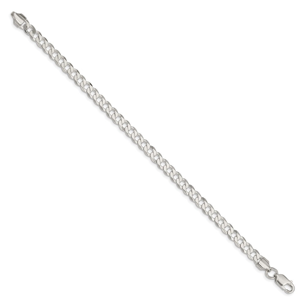 9 Inch Sterling Silver 5.75mm Flat Curb Chain Bracelet