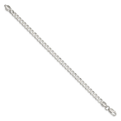 9 Inch Sterling Silver 5.75mm Flat Curb Chain Bracelet