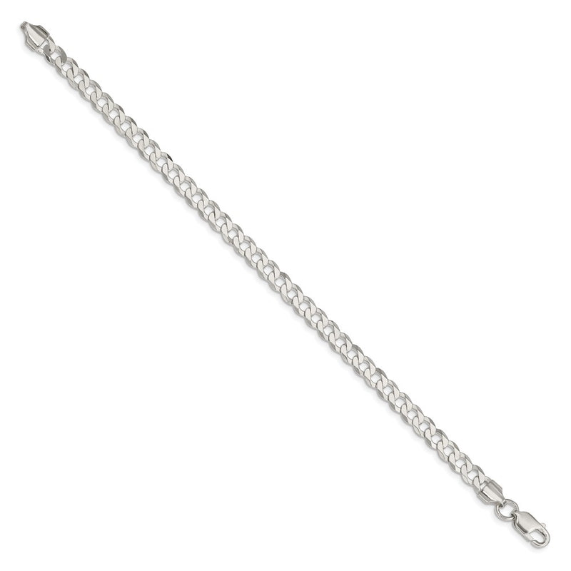 9 Inch Sterling Silver 5.75mm Flat Curb Chain Bracelet