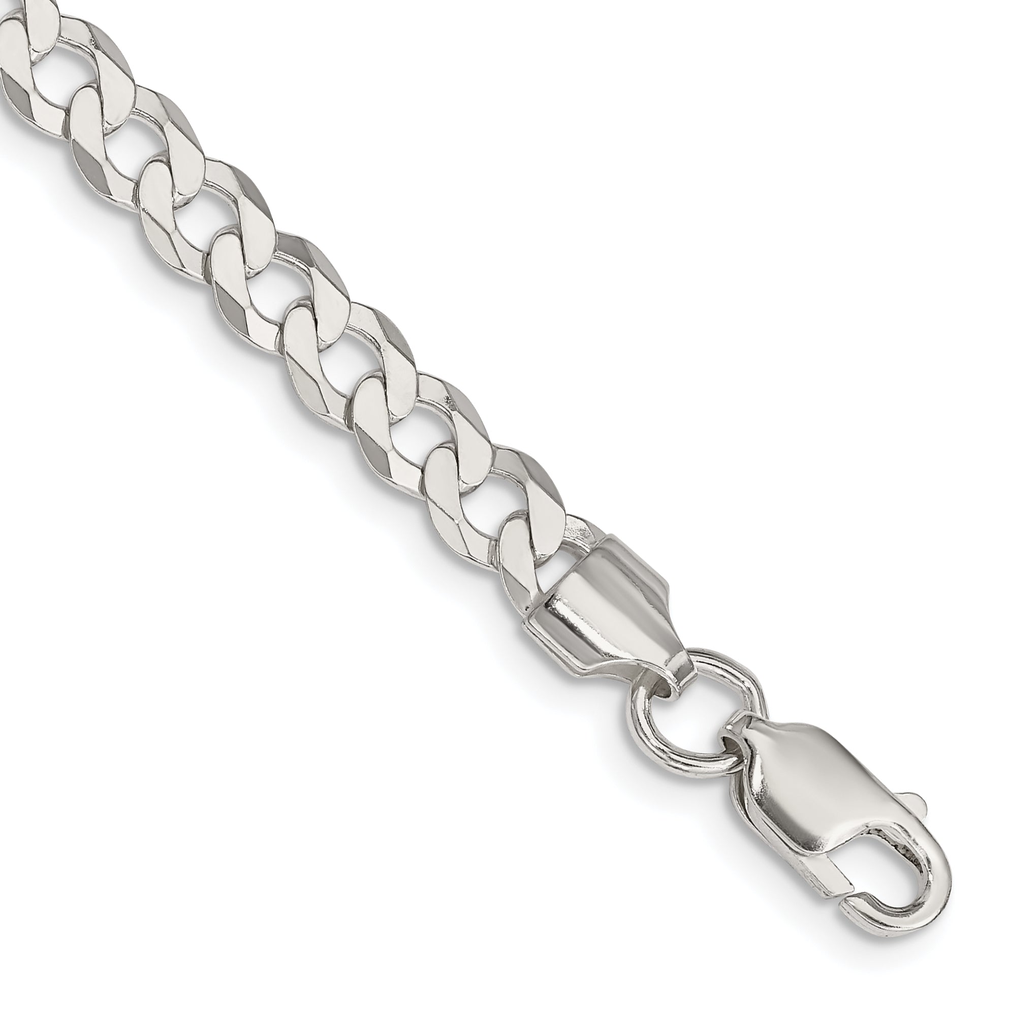 7 Inch Sterling Silver 5.75mm Flat Curb Chain