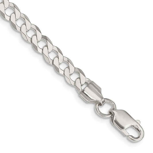7 Inch Sterling Silver 5.75mm Flat Curb Chain