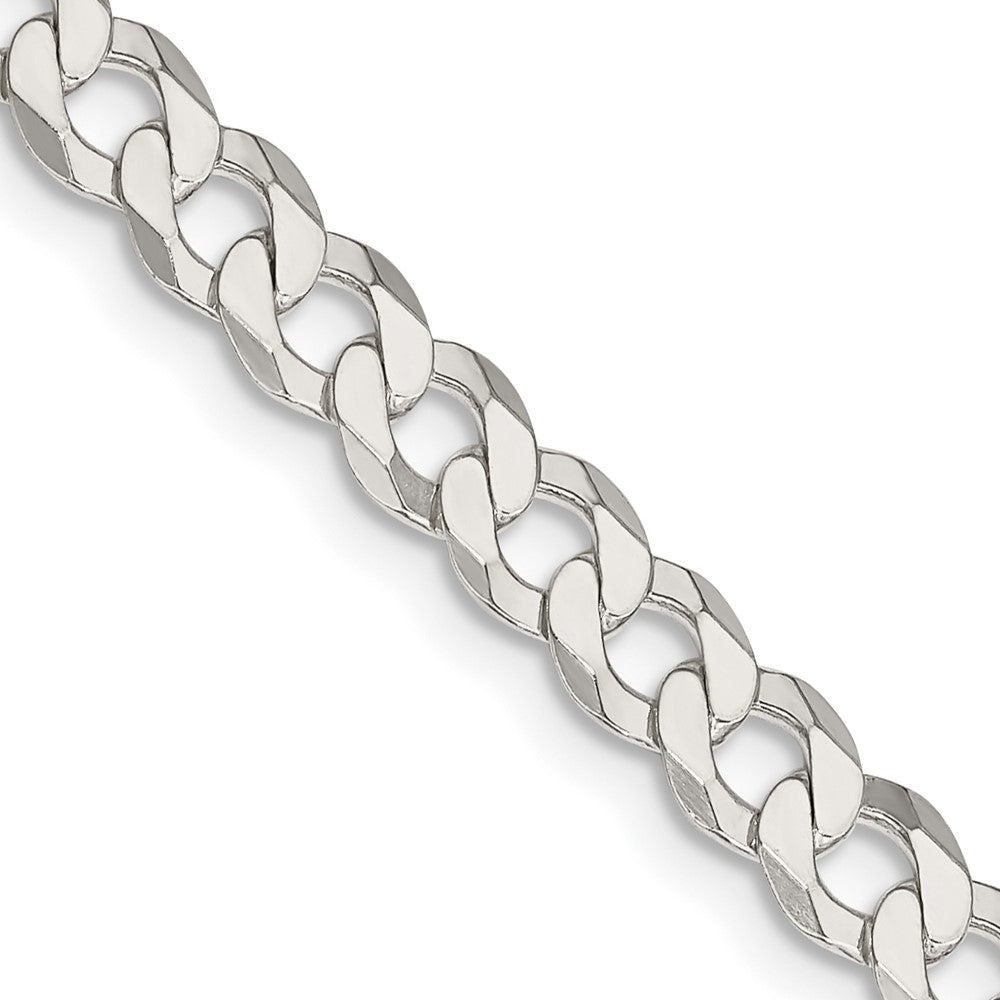 30 Inch Sterling Silver 5.75mm Flat Curb Chain Necklace