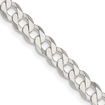 30 Inch Sterling Silver 5.75mm Flat Curb Chain Necklace
