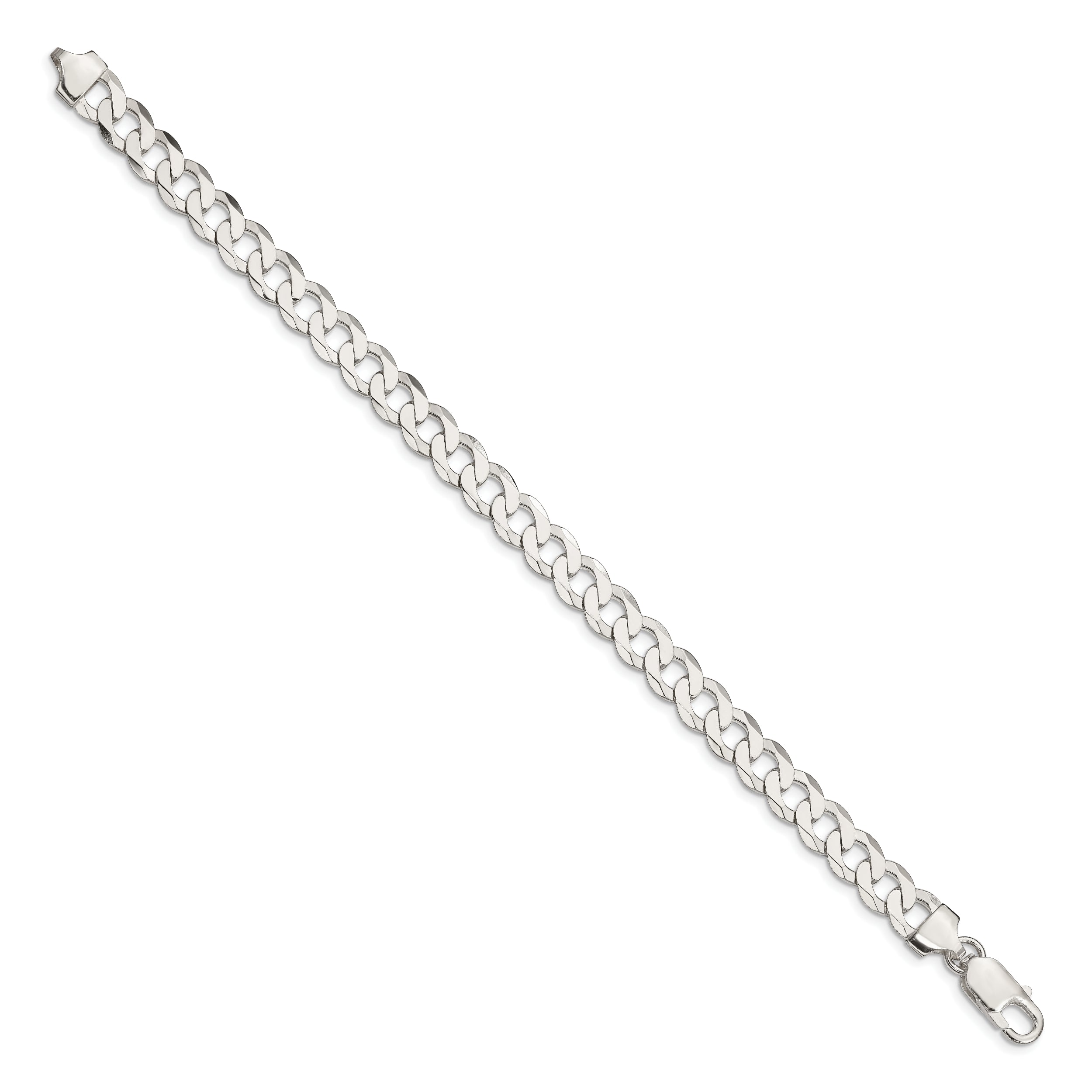 7 Inch Sterling Silver 7.5mm Flat Curb Chain