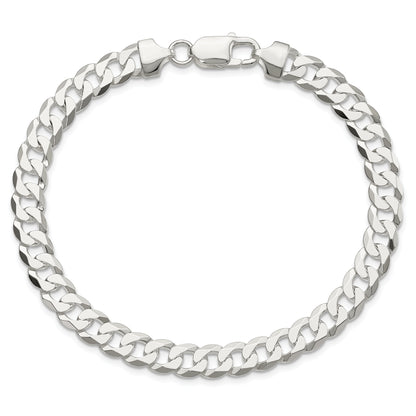 7 Inch Sterling Silver 7.5mm Flat Curb Chain