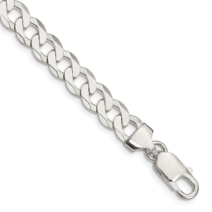 7 Inch Sterling Silver 7.5mm Flat Curb Chain