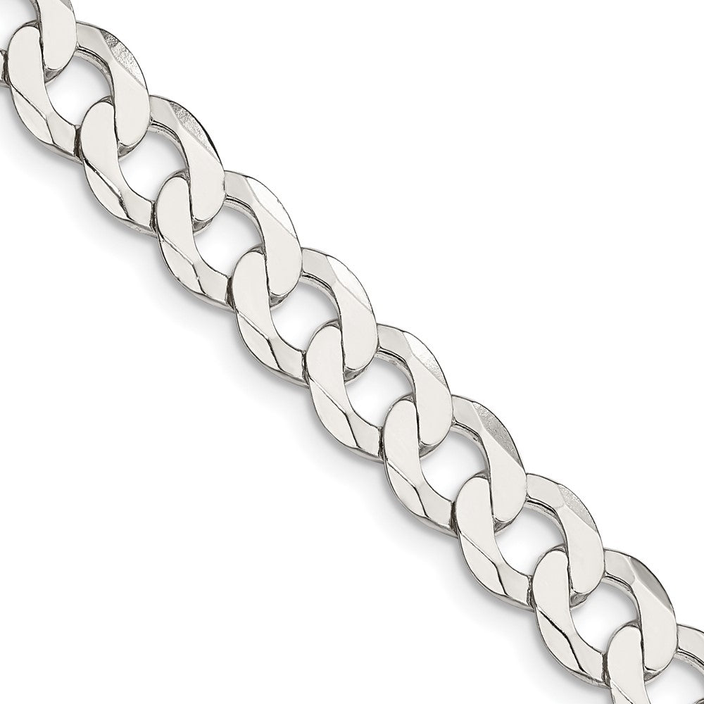 30 Inch Sterling Silver 7.5mm Flat Curb Chain Necklace