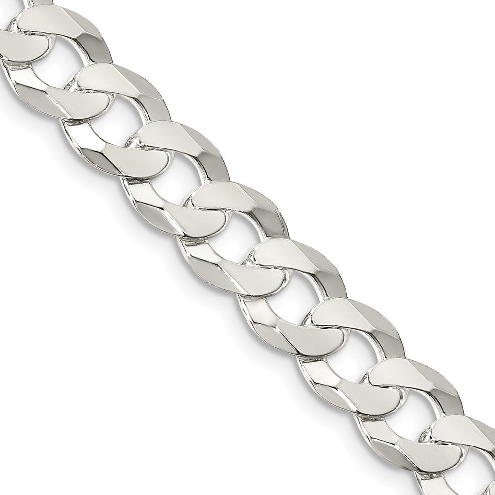 30 Inch Sterling Silver 8.5mm Flat Curb Chain Necklace