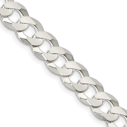 30 Inch Sterling Silver 8.5mm Flat Curb Chain Necklace