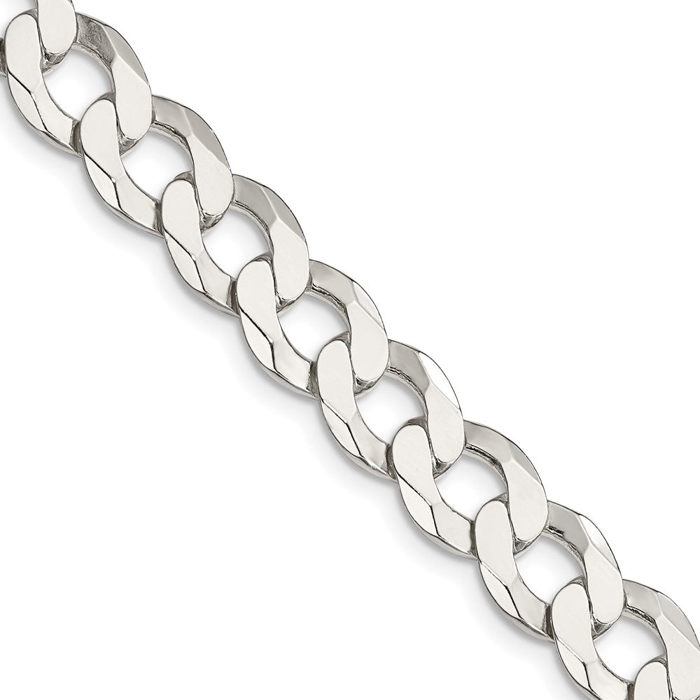 30 Inch Sterling Silver 9.75mm Flat Curb Chain Necklace
