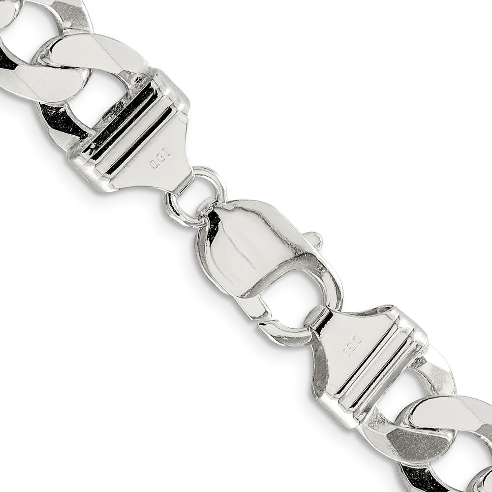 26 Inch Sterling Silver 11.75mm Flat Curb Chain Necklace