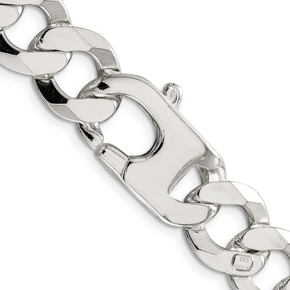22 Inch Sterling Silver 14mm Flat Curb Chain