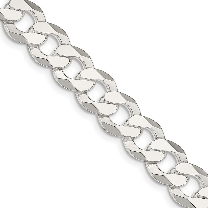 26 Inch Sterling Silver 14mm Flat Curb Chain Necklace