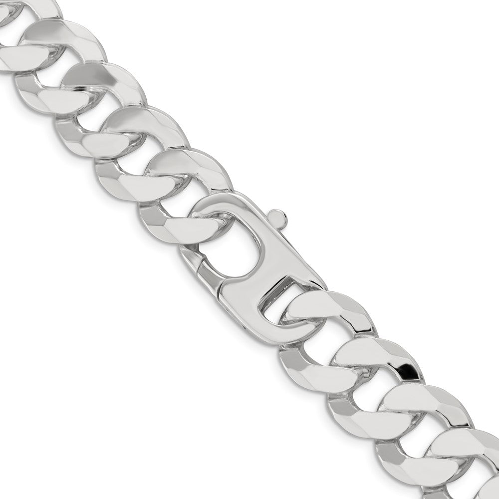 26 Inch Sterling Silver 16mm Flat Curb Chain Necklace