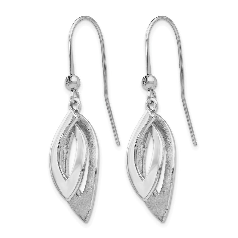 Sterling Silver Polished And Brushed Shepherd Hook Earrings
