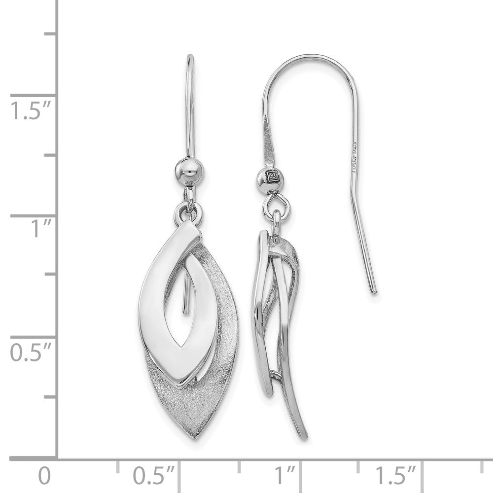 Sterling Silver Polished And Brushed Shepherd Hook Earrings