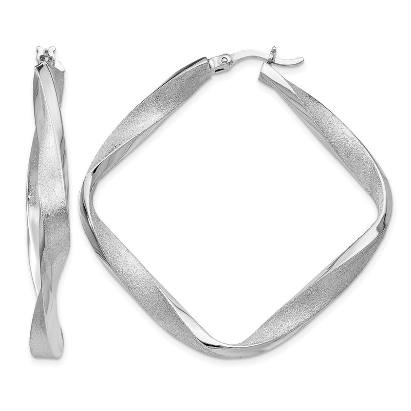 Sterling Silver Radiant Essence Twisted Hoop Earrings