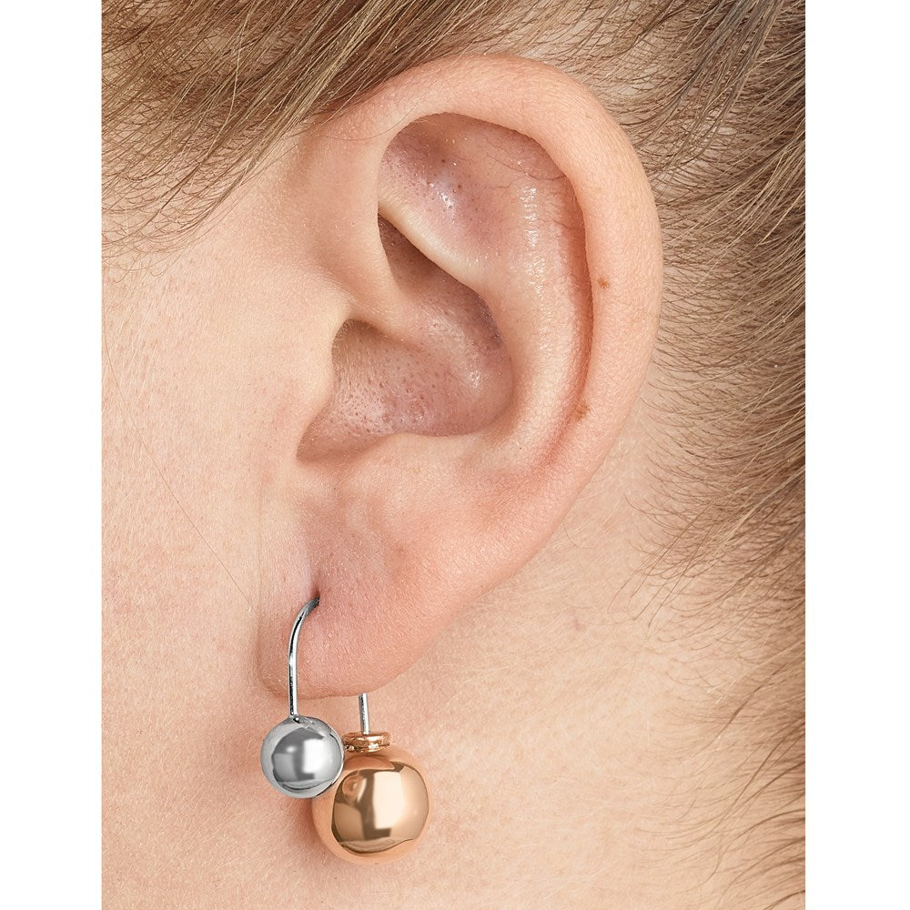 Sterling Silver & Rose-Tone Dangle Earrings