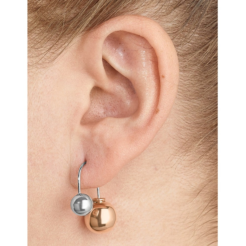 Sterling Silver & Rose-Tone Dangle Earrings