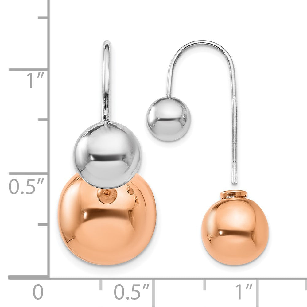 Sterling Silver & Rose-Tone Dangle Earrings