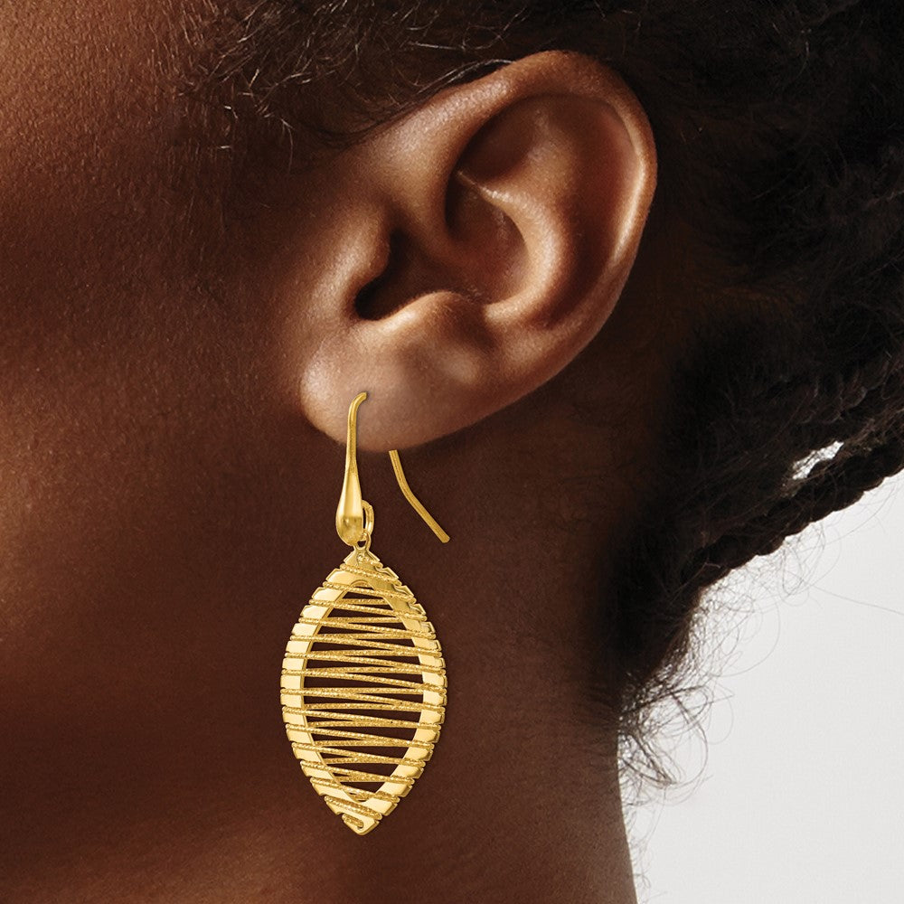 Ss/Gold Plated Sterling Silver Gold-Plated Shepherd Hook Earrings