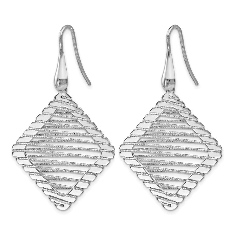 Sterling Silver Rhodium-Plated Shepherd Hook Earrings