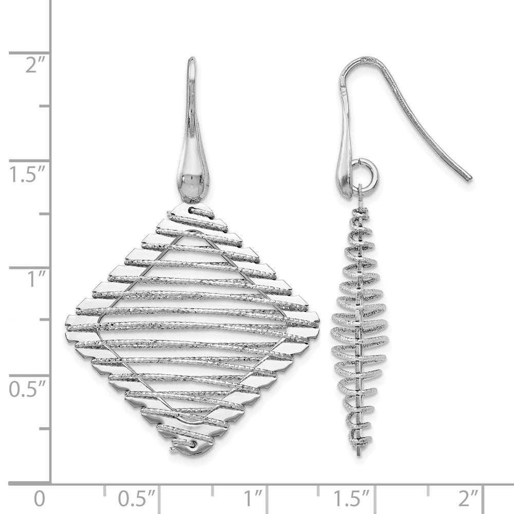 Sterling Silver Rhodium-Plated Shepherd Hook Earrings