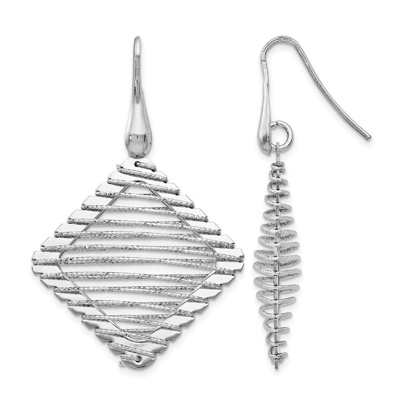 Sterling Silver Rhodium-Plated Shepherd Hook Earrings