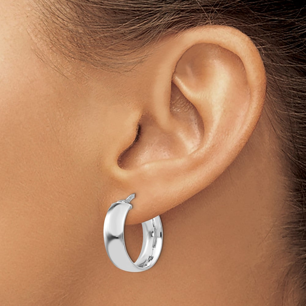 Sterling Silver Rhodium-Plated Hoop Earrings