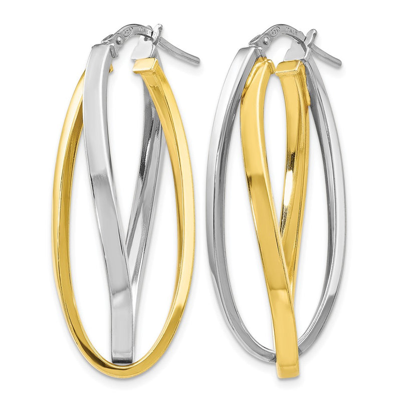 Sterling Silver Gold-Tone Polished Hoop Earrings