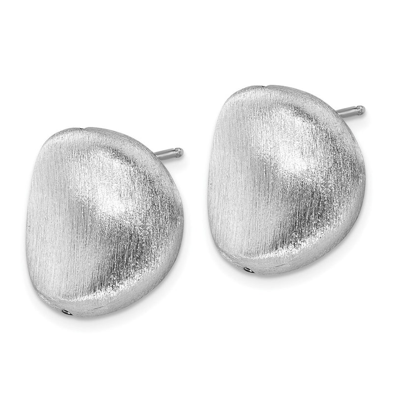 Sterling Silver Brushed Curved Button Post Earrings