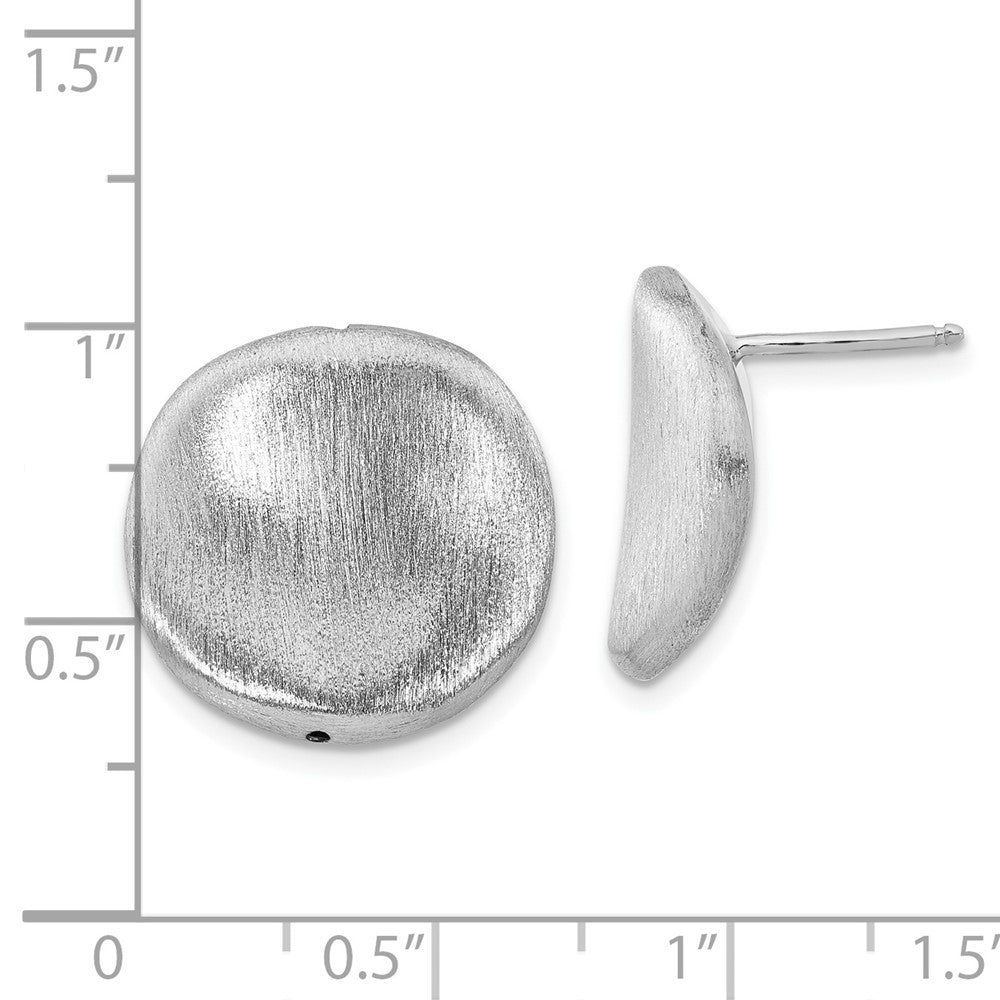 Sterling Silver Brushed Curved Button Post Earrings