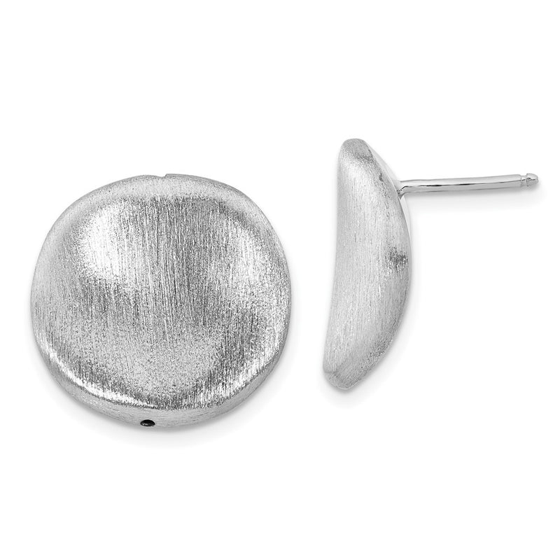 Sterling Silver Brushed Curved Button Post Earrings