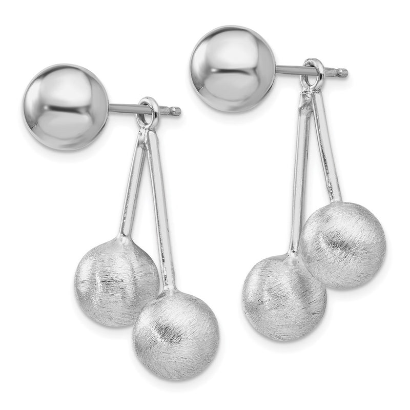 Sterling Silver Polished Brushed Front And Back Earrings