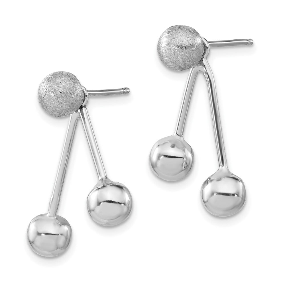 Sterling Silver Polished & Brushed Dangle Earrings
