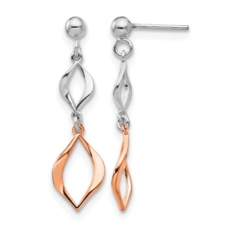Sterling Silver & Rose-Tone Dangle Earrings