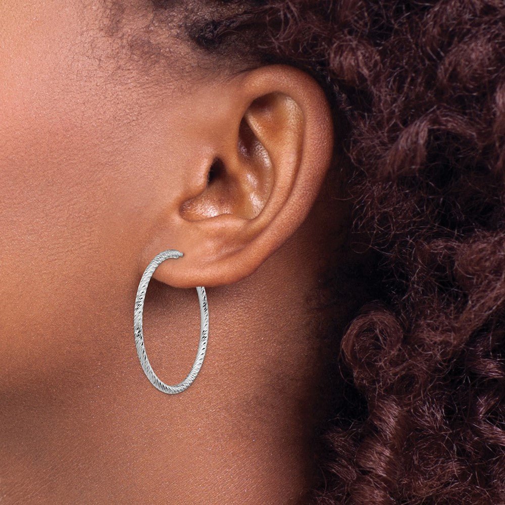 Sterling Silver Rhod Radiant Essence D/c Post Dangle Earrings