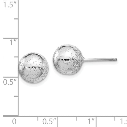Sterling Silver Rhod Radiant Essence 10mm Ball Post Earrings